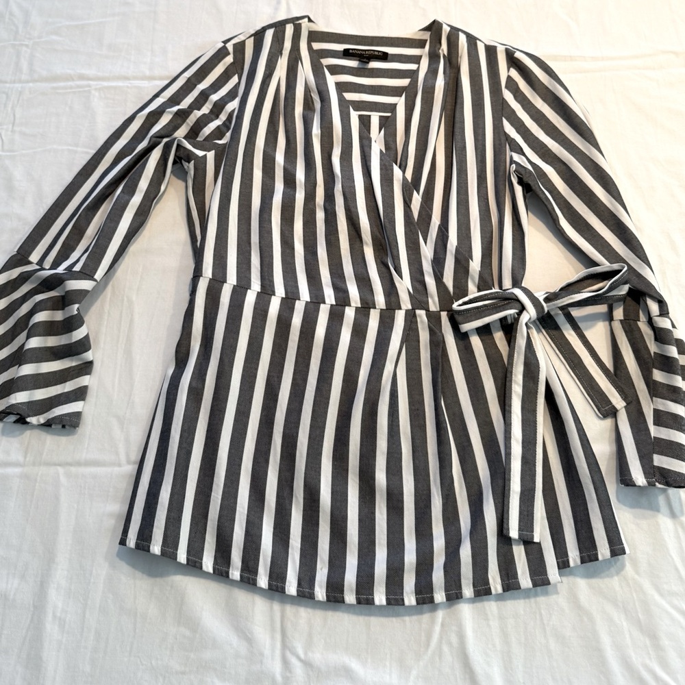 Banana Republic striped wrap top
